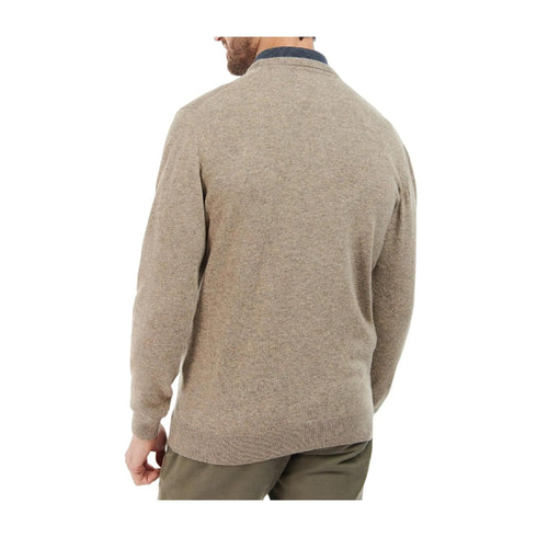 Barbour Pullover Maglia Uomo in 100% lana Beige A24 - BARBOURMKN0345 - ST32 - L - Francavilla Moda